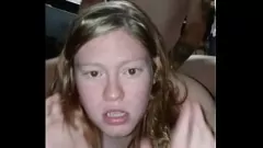 Jouer BBW Pawg Shortstopp s'étouffe avec une grosse bite dans une pipe en gros plan