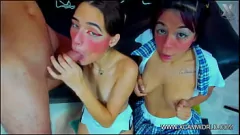 Oynat Deepthroat gençleri ve büyük horozlarla amatör üçlü orgy